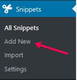 add new code snippet