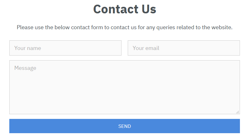 HTML Contact Us Form