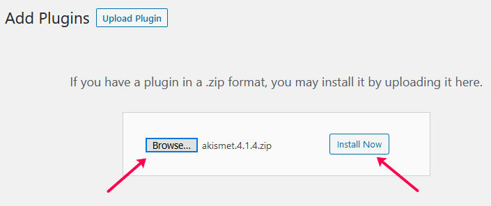 Upload Plugin Choose File