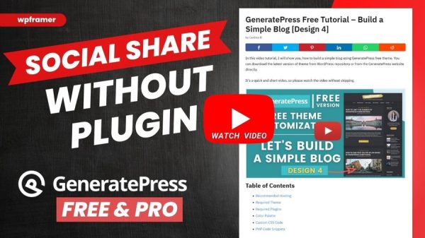How to Add Social Sharing Buttons in GeneratePress without Plugin ...